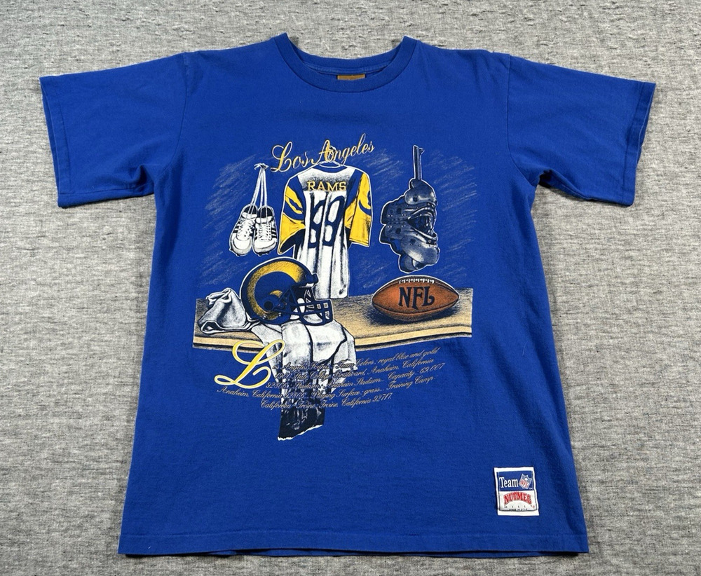 Vintage Nutmeg Los Angeles Rams Mens Medium Blue Single Stitch NFL USA Made